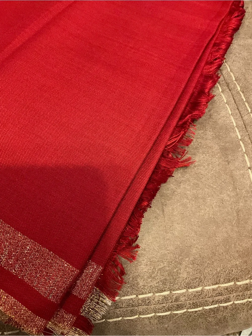 Red with Gold Accents Nordstrom Shawl